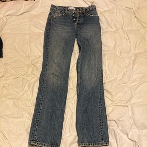 zara straight high waist jeans